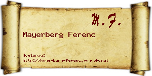 Mayerberg Ferenc névjegykártya