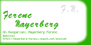 ferenc mayerberg business card